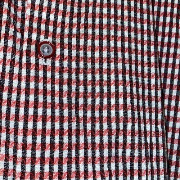 Robert Graham Casual Button Down Shirt 3XL Red/Black/ White with Geometric Cuff - Picture 5 of 5
